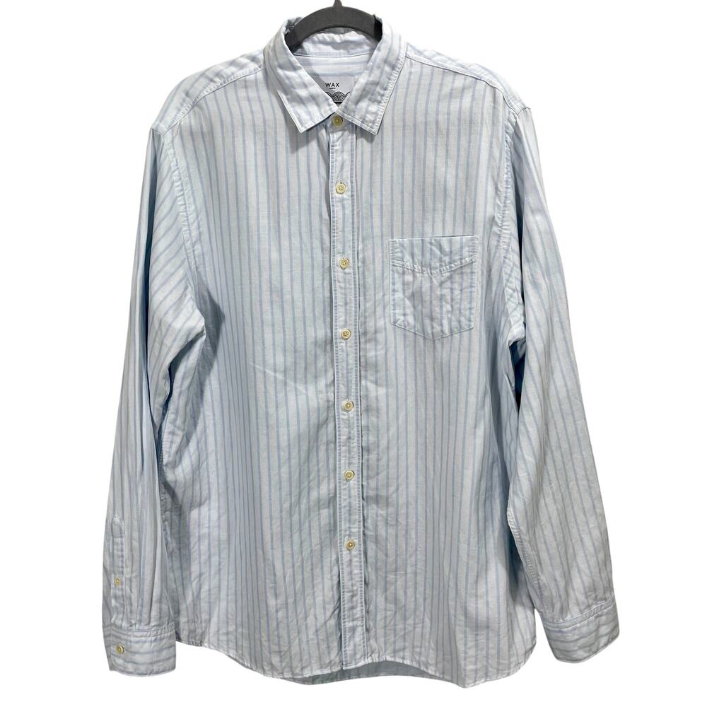 Wax London Men's Striped Button-Up Shirt Long Sleeve Cotton Knit Size XXL